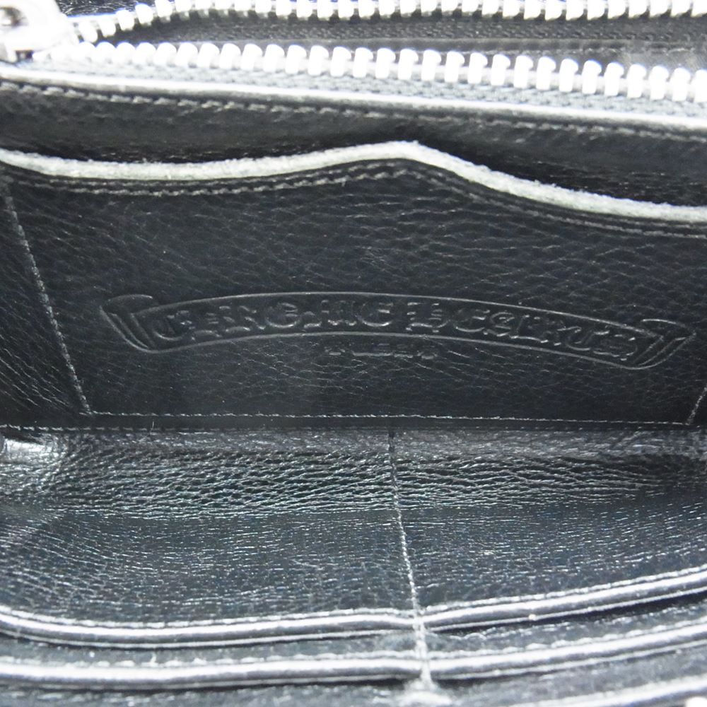 CHROME HEARTS クロムハーツ（原本無） REC F ZIP QUILTED セメタリークロス キルティング レザー ウォレット 財布 ブラック系【中古】