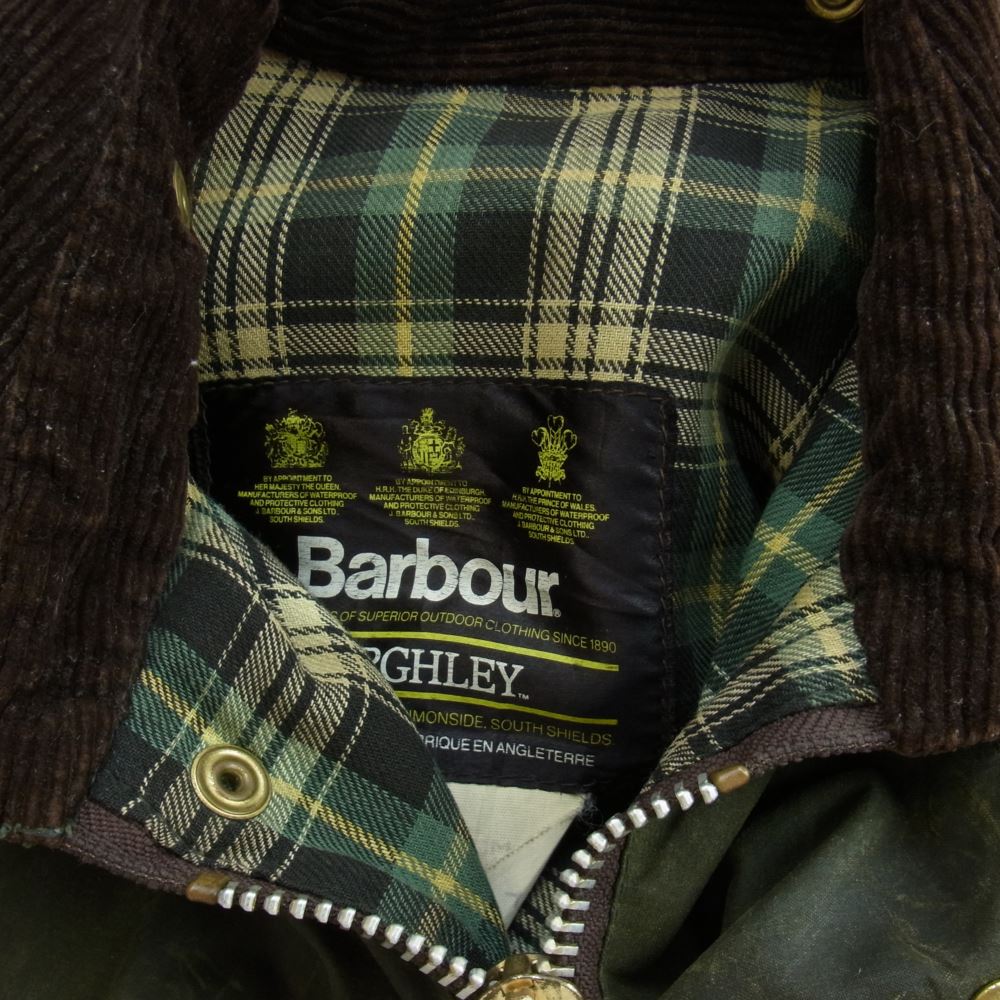 Barbour バブアー 8711585/7 BURGHLEY バーレー 3ワラント オイルドジャケット ハンティングコート ダークブラウン系 C40 102CM【中古】