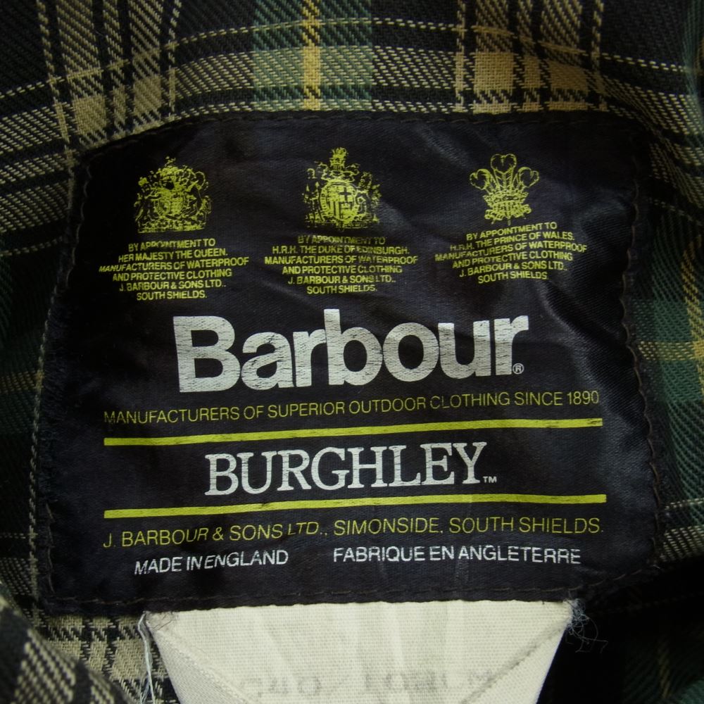 Barbour バブアー 8711585/7 BURGHLEY バーレー 3ワラント オイルドジャケット ハンティングコート ダークブラウン系 C40 102CM【中古】
