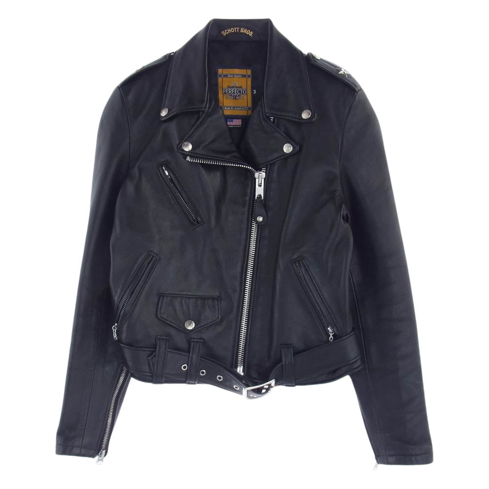schott ショット 7197 218W 国内正規品 BROS ブロス ラムレザー ワンスター ダブル ライダース ジャケット ブラック系 M【中古】