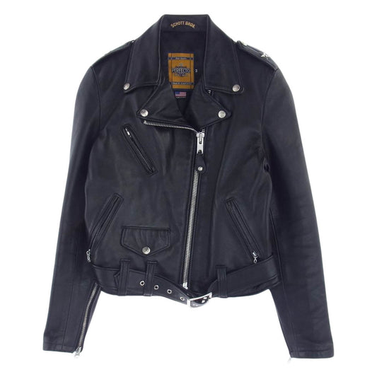schott ショット 7197 218W 国内正規品 BROS ブロス ラムレザー ワンスター ダブル ライダース ジャケット ブラック系 M【中古】