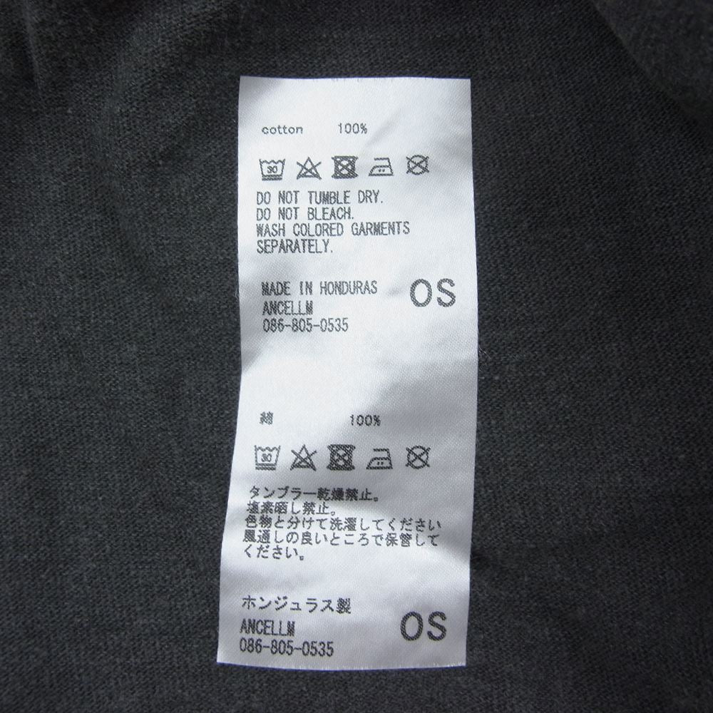 アンセルム ANC-CT40 EMBROIDERY DYED LS T-SHIRT BLACK エンブロイダリー ダイド Tシャツ ロングスリーブ ロンT ブラック ブラック系 OS【新古品】【未使用】【中古】