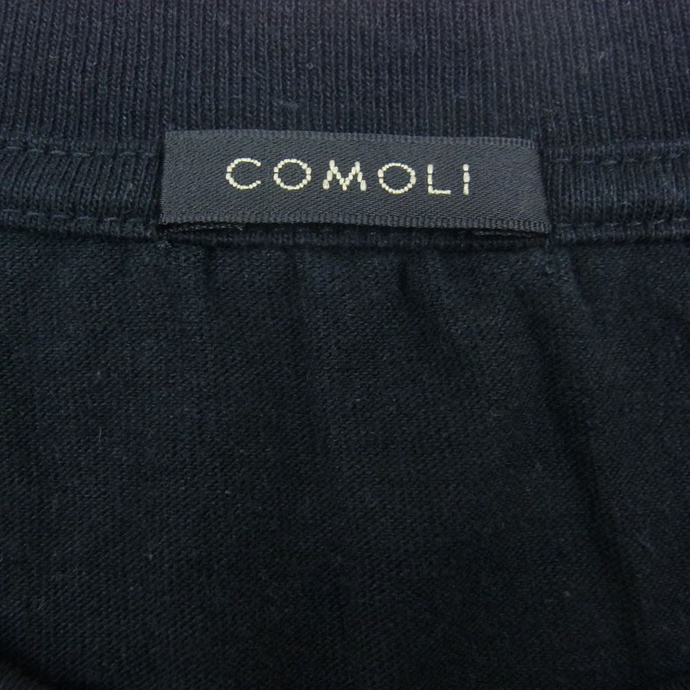 COMOLI コモリ 23AW Y03-05024 空紡天竺 長袖 Tシャツ ロングスリーブ ロンT ブラック系 2【極上美品】【中古】