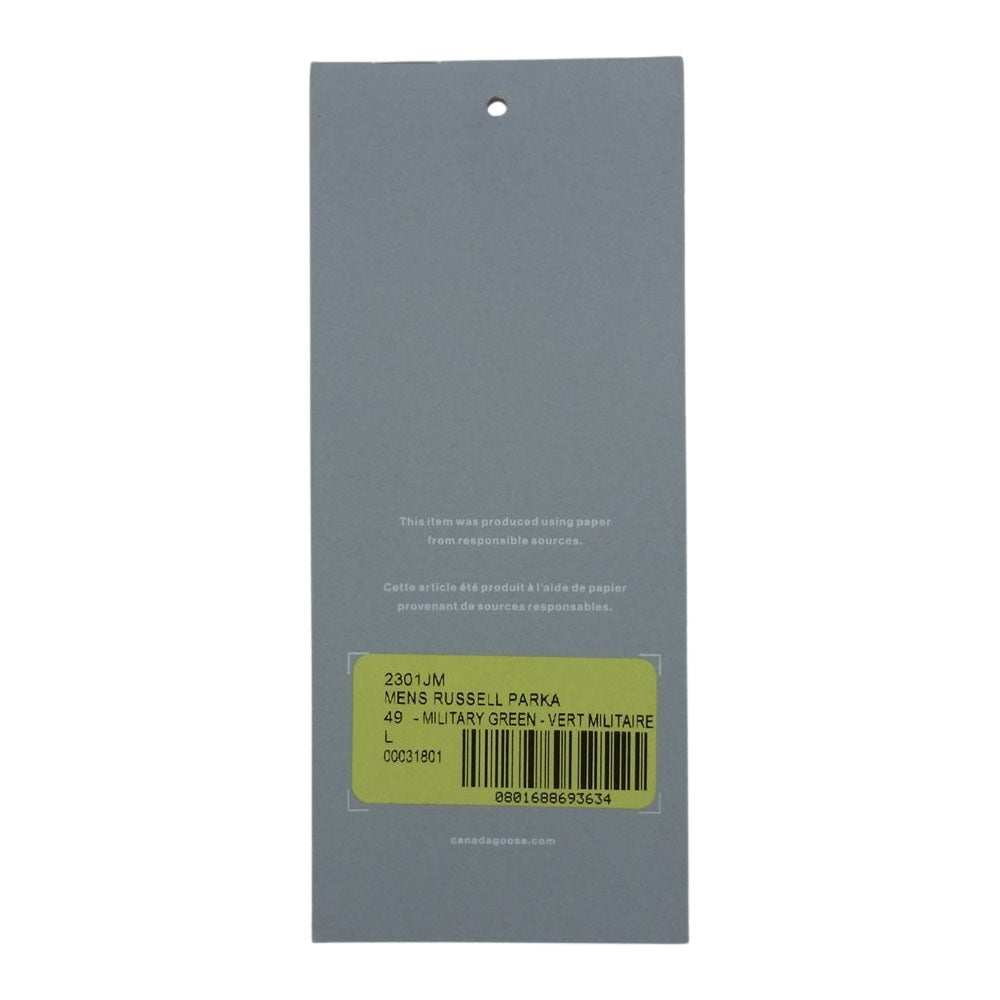 CANADA GOOSE カナダグース 2301JM 国内正規品 サザビーリーグタグ Russel Parka Heritage ラッセルパーカー ダウンジャケット カーキ系 L【中古】