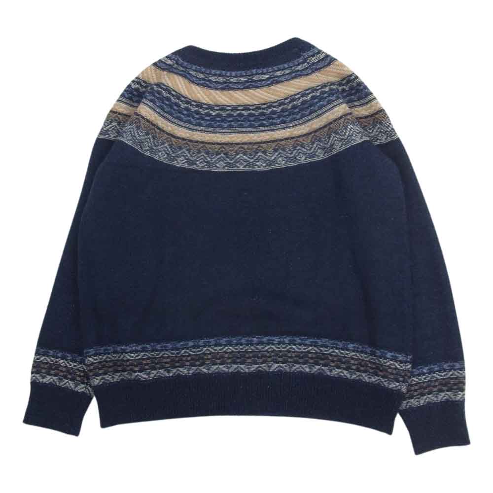 オールドジョー 162KN04 INDIGO MOHAIR NORDECK SWEATER インディゴ モヘア ノルディック セーター ニット ネイビー系 40【中古】