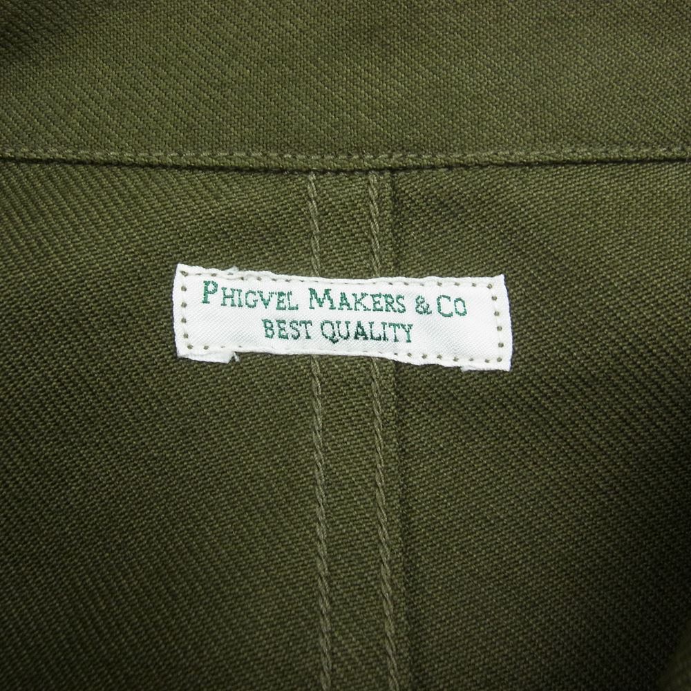 PHIGVEL フィグベル PMAK-SJ01 FRENCH WORK JACKET フレンチ ワーク ジャケット カーキ系 3【中古】