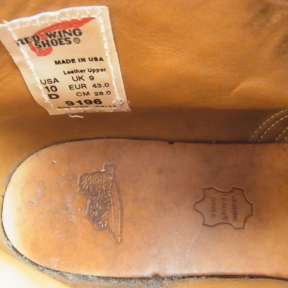 RED WING レッドウィング 9196 POSTMAN CHUKKA ポストマン チャッカ ブーツ ブラック系 US10 D【中古】
