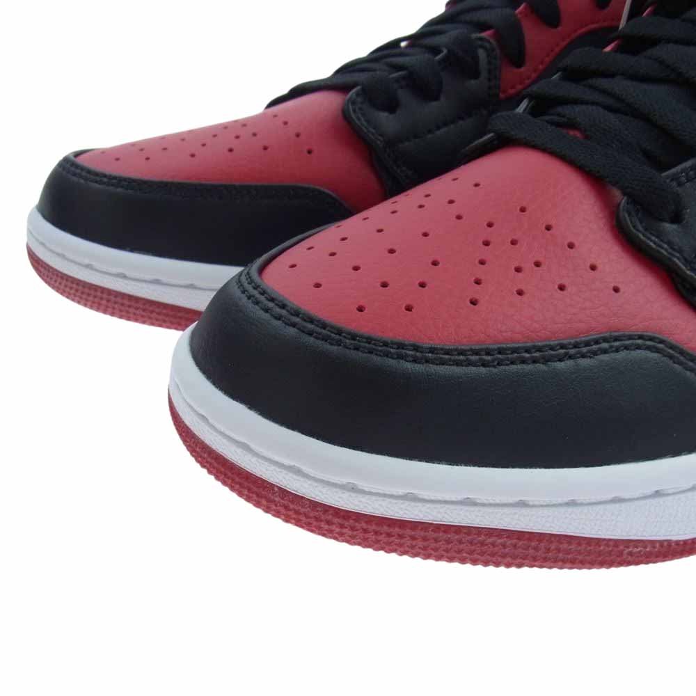 NIKE AIR JORDAN ナイキ ジョーダン 554724-074 1 Mid Bred AJ1 ミッド ブレッド スニーカー ブラック系 レッド系 28cm【美品】【中古】