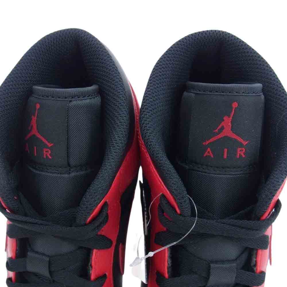 NIKE AIR JORDAN ナイキ ジョーダン 554724-074 1 Mid Bred AJ1 ミッド ブレッド スニーカー ブラック系 レッド系 28cm【美品】【中古】