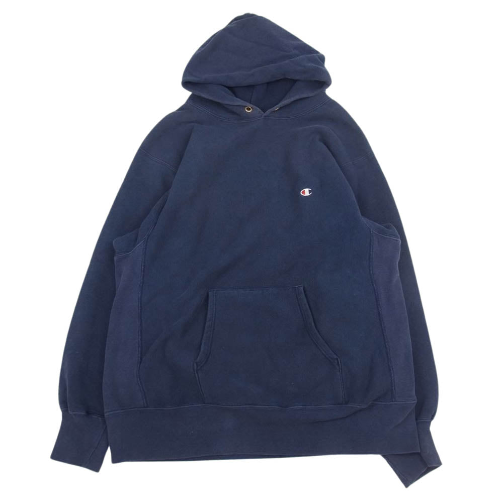 Champion チャンピオン USA製 90s REVERSE WEAVE リバースウィーブ 刺繍タグ vintage ヴィンテージ パーカー スウェット ネイビー系 XL【中古】