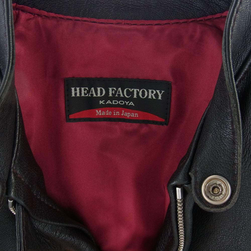 KADOYA カドヤ HEAD FACTORY K’s LEATHER レザー シングル ライダース ジャケット ブラック系【中古】