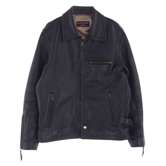 KADOYA カドヤ HEAD FACTORY レザー シングル ライダース ジャケット ブラック系【中古】