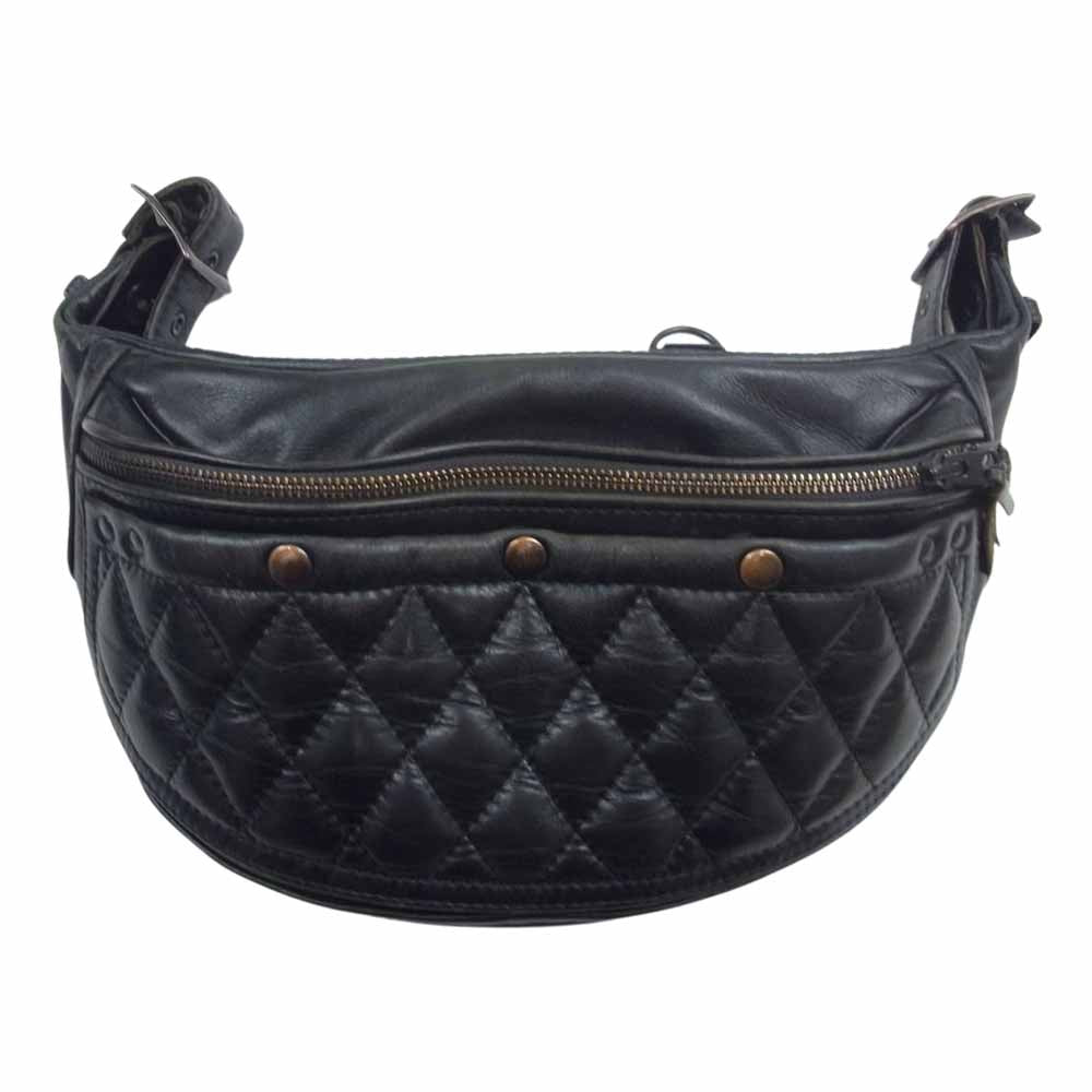 KADOYA カドヤ HFG BAG PTD レザー キルティング ボディ ショルダー バッグ ブラック系【中古】