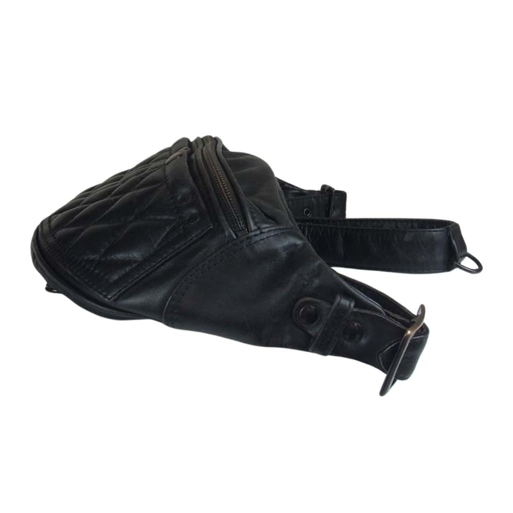 KADOYA カドヤ HFG BAG PTD レザー キルティング ボディ ショルダー バッグ ブラック系【中古】
