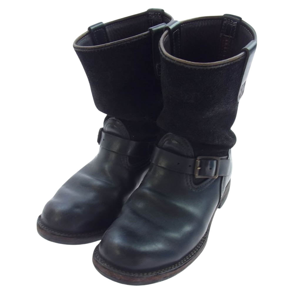 WESCO ウエスコ CUSTOM BOSS カスタム ボス レザー スエード 2トーン エンジニア ワーク ブーツ ブラック系 9【中古】