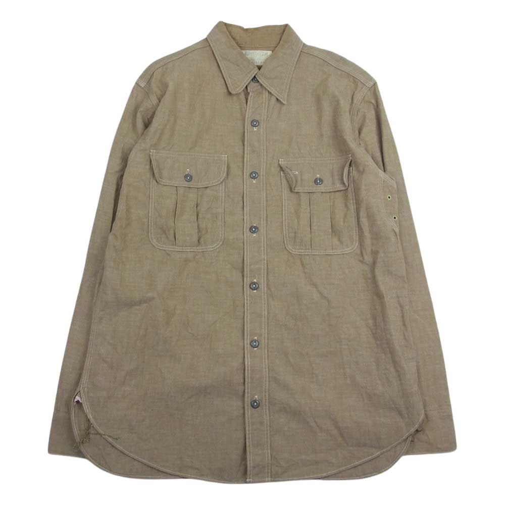 SUGAR CANE シュガーケーン SC27748 シャンブレー 長袖 ワーク シャツ ベージュ系 M【中古】