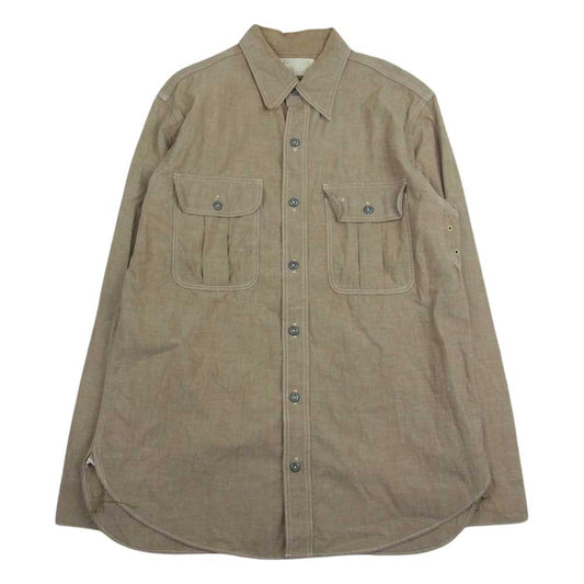 SUGAR CANE シュガーケーン SC27748 シャンブレー 長袖 ワーク シャツ ベージュ系 M【中古】