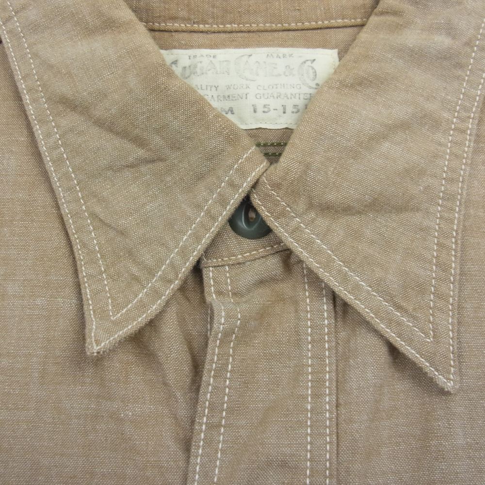 SUGAR CANE シュガーケーン SC27748 シャンブレー 長袖 ワーク シャツ ベージュ系 M【中古】