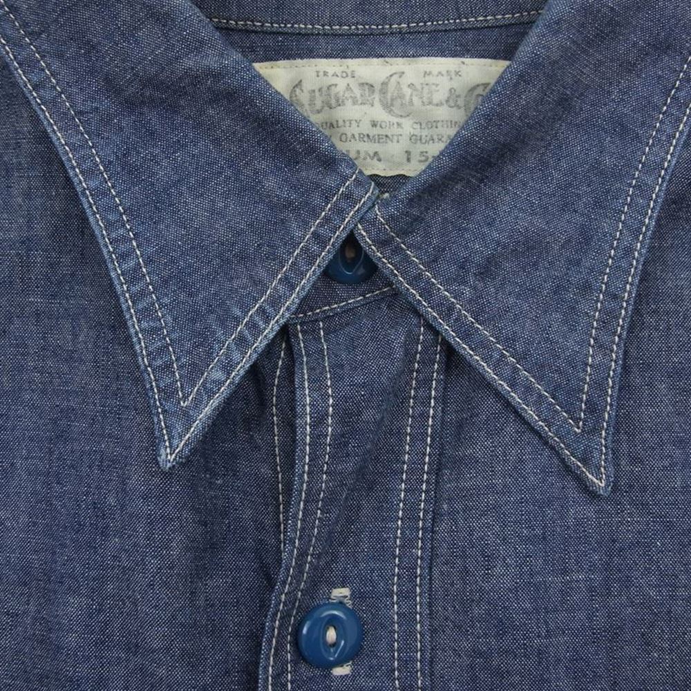 SUGAR CANE シュガーケーン SC27748 シャンブレー 長袖 ワーク シャツ ブルー インディゴブルー系 M【中古】