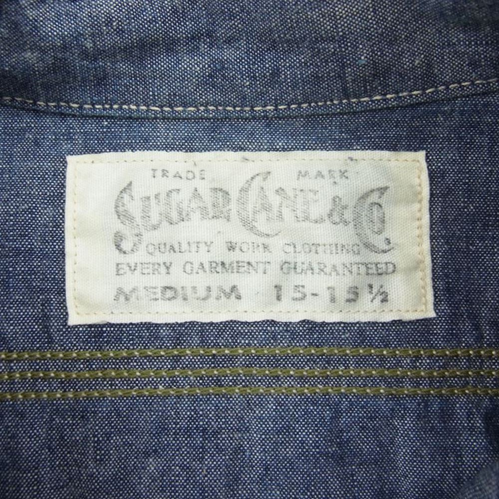 SUGAR CANE シュガーケーン SC27748 シャンブレー 長袖 ワーク シャツ ブルー インディゴブルー系 M【中古】