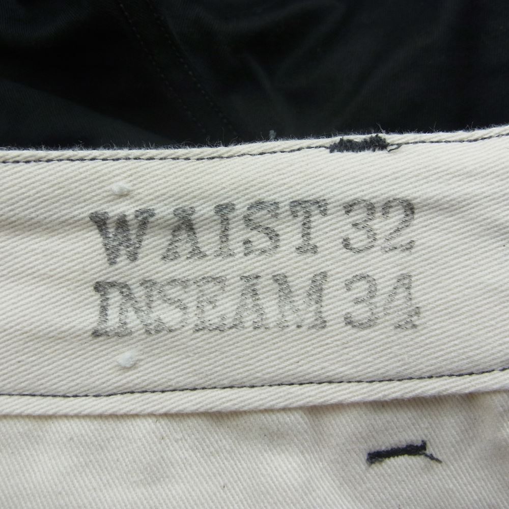 Buzz Rickson's バズリクソンズ WILLIAM GIBSON COLLECTION BLACK CHINO ウィリアム ギブソン ボタンフライ チノパンツ ブラック系 W32【中古】
