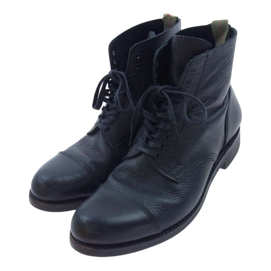 LONE WOLF ロンウルフ LW02470 CAT'S PAW SOLE 9HOLE BOOTS レースアップ レザー ブーツ ブラック系 9【中古】