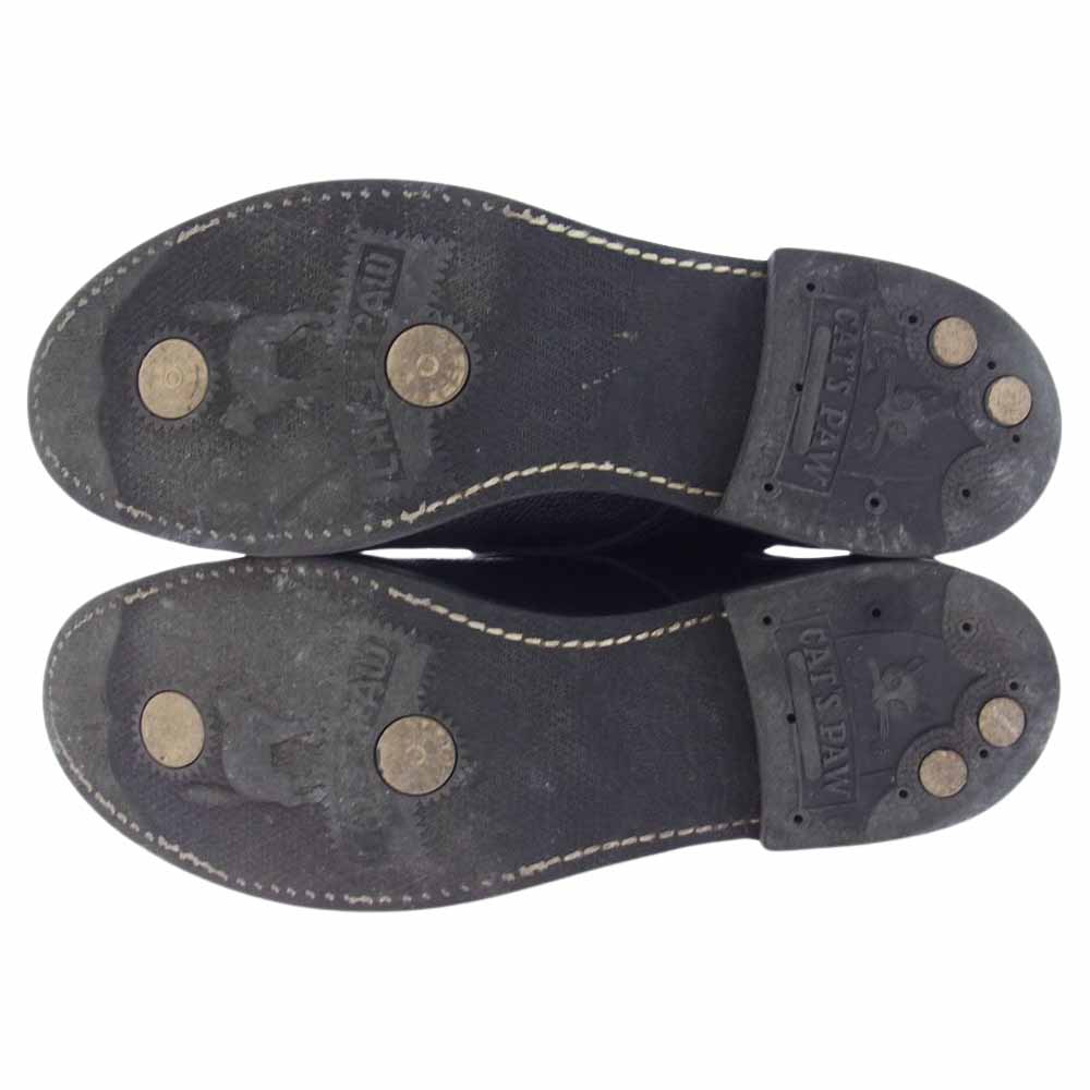LONE WOLF ロンウルフ LW02470 CAT'S PAW SOLE 9HOLE BOOTS レースアップ レザー ブーツ ブラック系 9【中古】