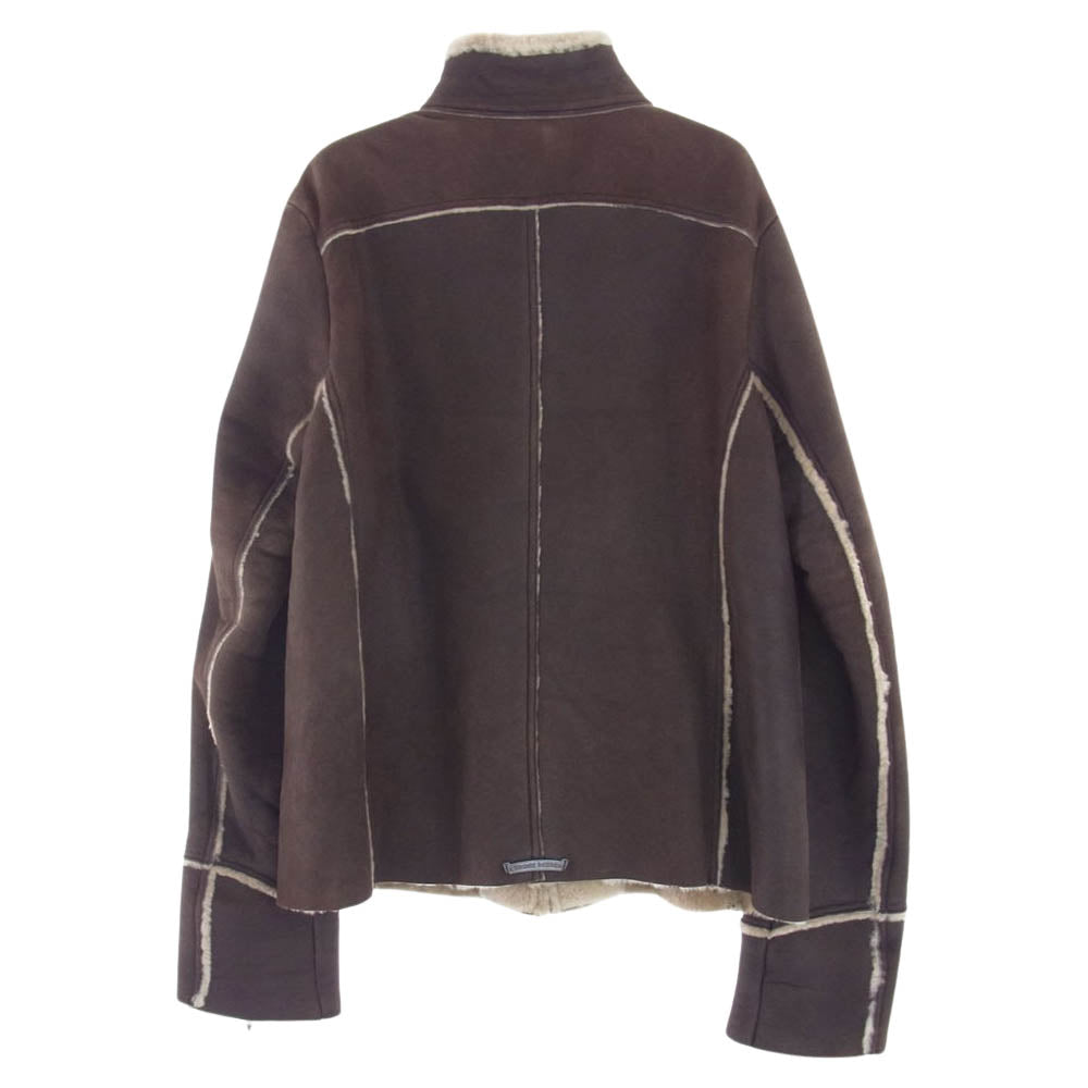 CHROME HEARTS クロムハーツ（原本無） ダガージップ レザー ムートン ボア ジャケット ブラウン系 L【中古】