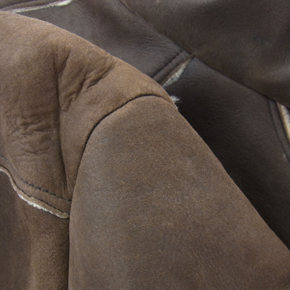 CHROME HEARTS クロムハーツ（原本無） ダガージップ レザー ムートン ボア ジャケット ブラウン系 L【中古】