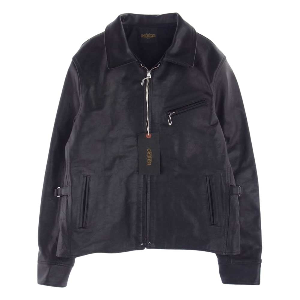 FINE CREEK LEATHERS ファインクリークレザー 23SS Top Field トップ フィールド 茶芯 ホースハイド レザー ライダース ジャケット ブラック系 42【極上美品】【中古】