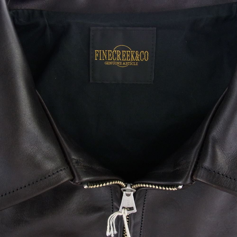 FINE CREEK LEATHERS ファインクリークレザー 23SS Top Field トップ フィールド 茶芯 ホースハイド レザー ライダース ジャケット ブラック系 42【極上美品】【中古】