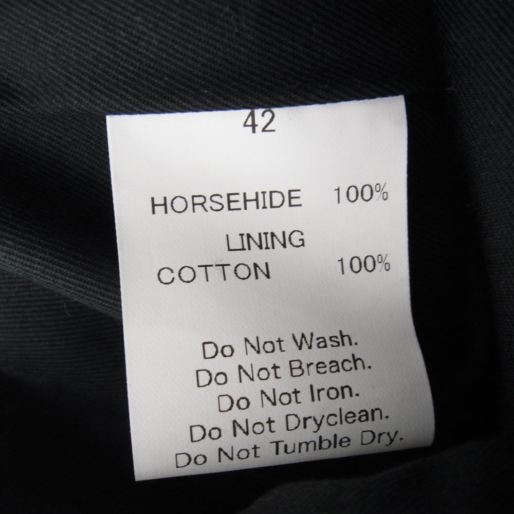 FINE CREEK LEATHERS ファインクリークレザー 23SS Top Field トップ フィールド 茶芯 ホースハイド レザー ライダース ジャケット ブラック系 42【極上美品】【中古】