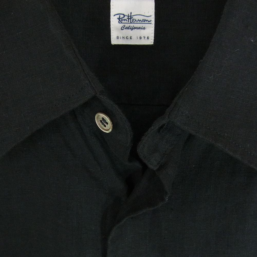 Ron Herman ロンハーマン 3820700053 1071 製品染め リネン 長袖 シャツ ブラック系 M【中古】