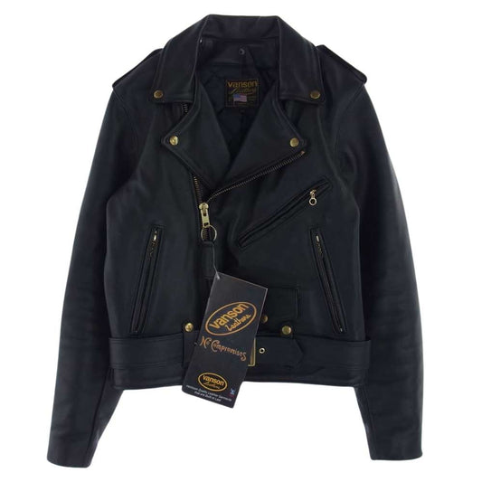 VANSON バンソン C2 ダブル ライダース ジャケット ブラック系 38【中古】