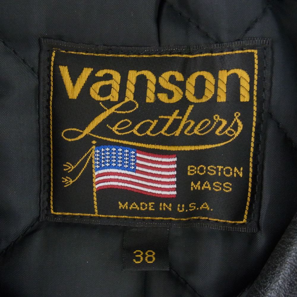 VANSON バンソン C2 ダブル ライダース ジャケット ブラック系 38【中古】