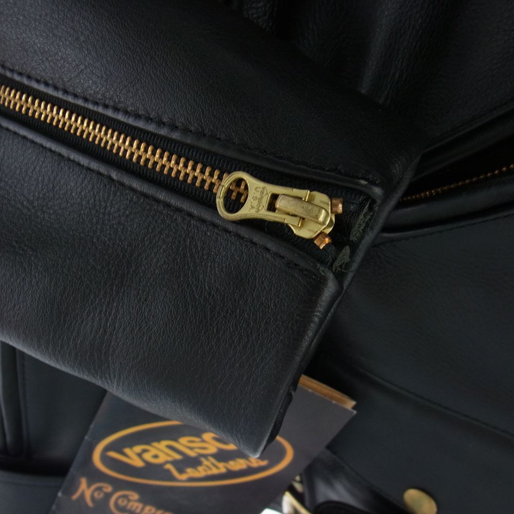 VANSON バンソン C2 ダブル ライダース ジャケット ブラック系 38【中古】