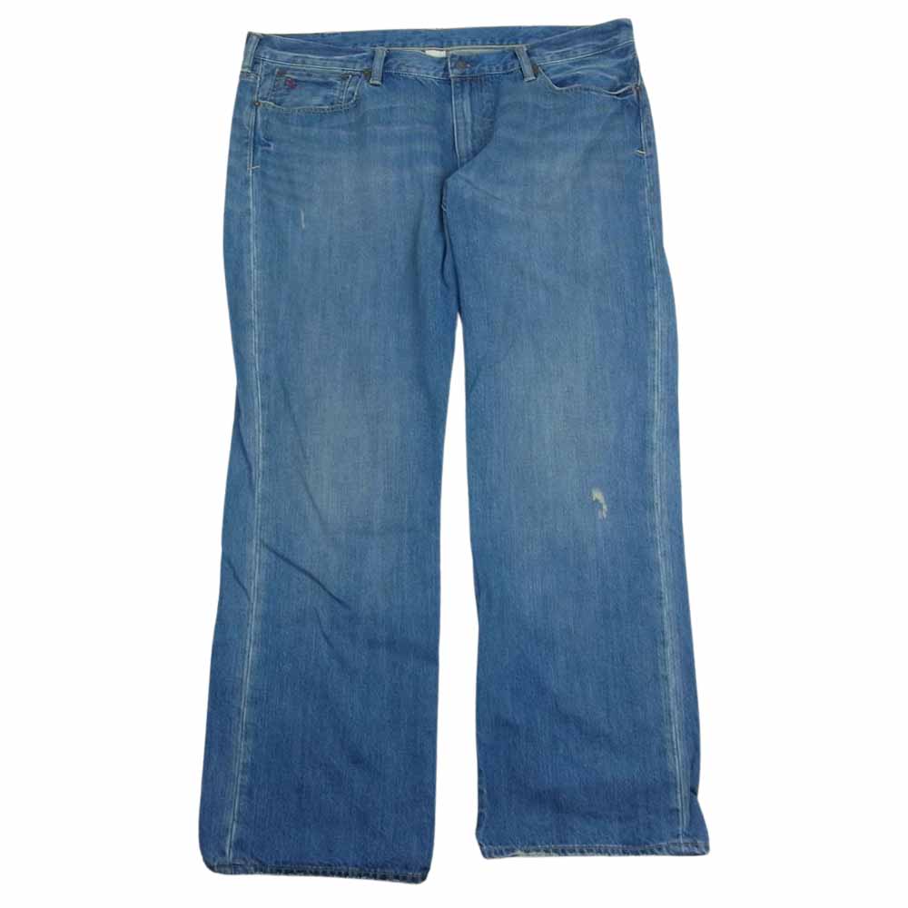 POLO RALPH LAUREN ポロ・ラルフローレン ワイド デニム パンツ ダメージ インディゴブルー系 40/30【中古】