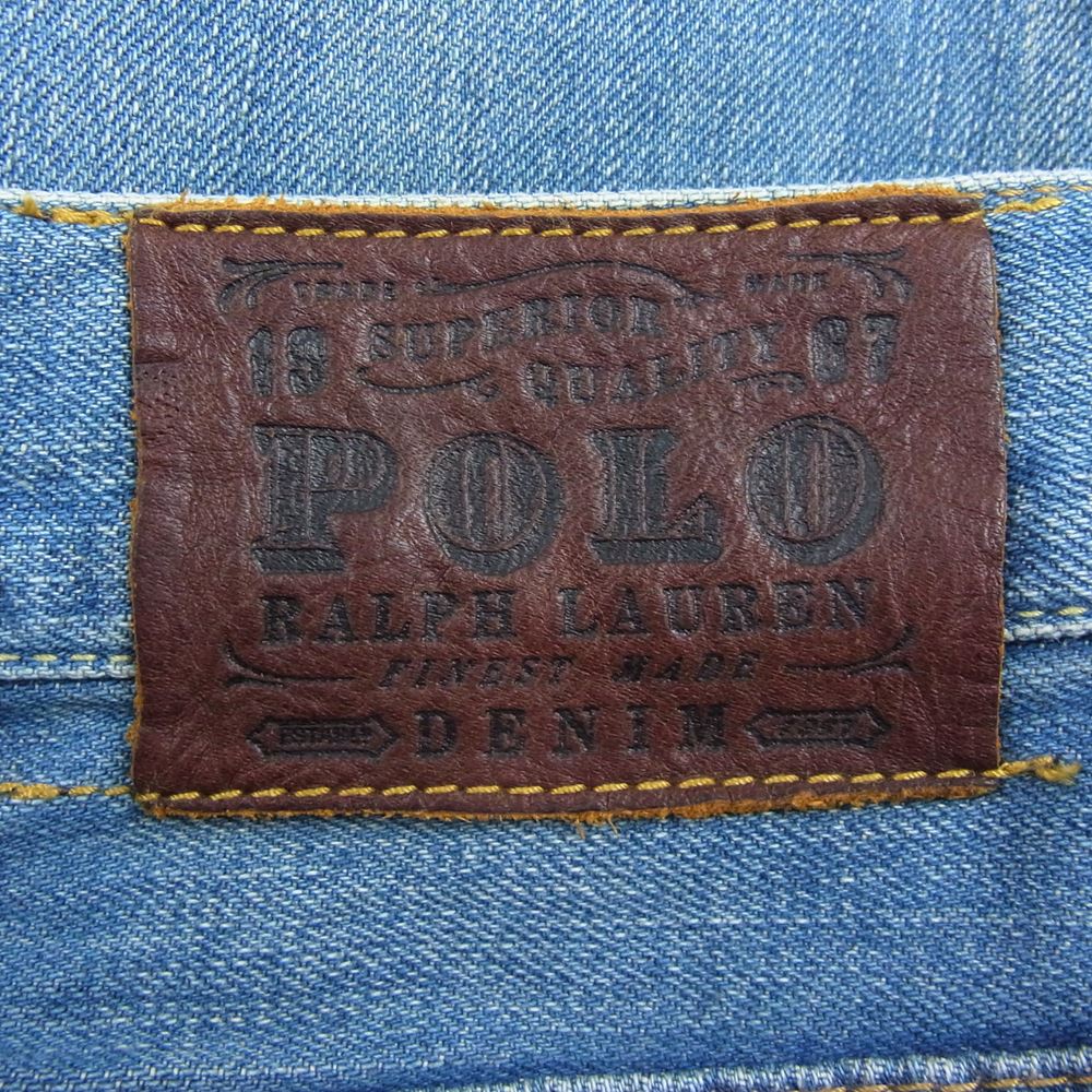 POLO RALPH LAUREN ポロ・ラルフローレン ワイド デニム パンツ ダメージ インディゴブルー系 40/30【中古】