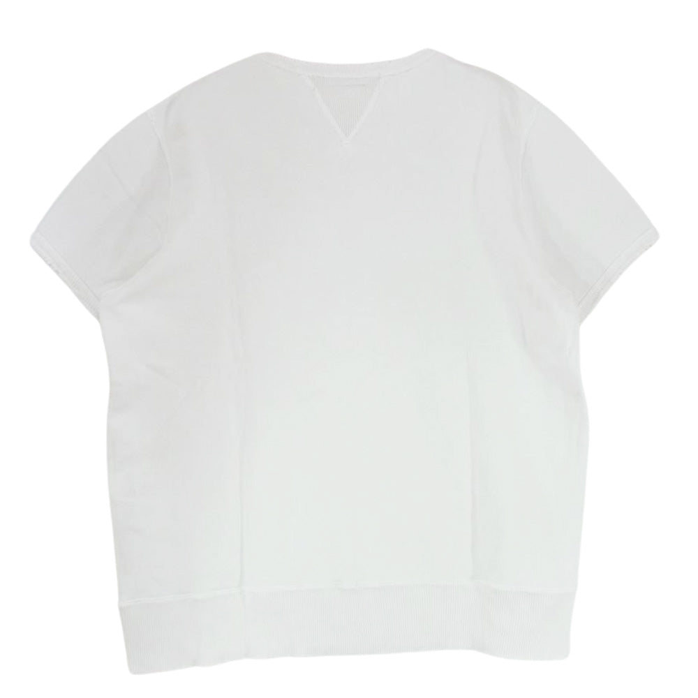 REMI RELIEF レミレリーフ 両V ユーズド加工 ダメージ加工 半袖 スウェット Tシャツ ホワイト系 XL【中古】