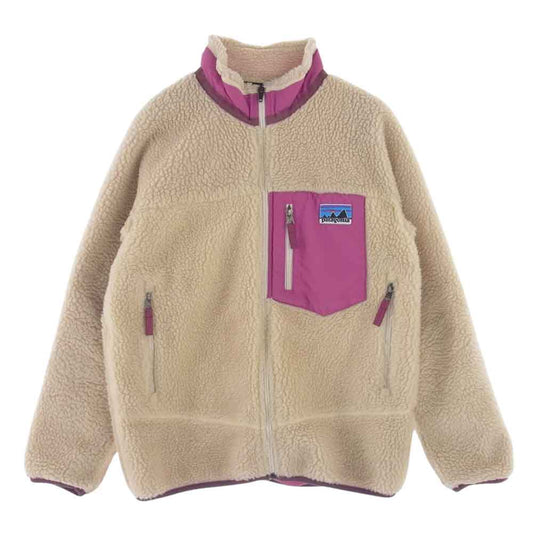patagonia パタゴニア 12AW 65643 キッズ Retro-x レトロX ボアフリース レトロパイル ジャケット オフホワイト系 L【中古】