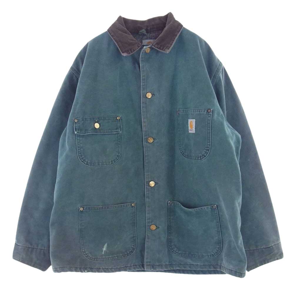 Carhartt カーハート 裏地ブランケット ダック カバーオール ジャケット エメラルドグリーン系【中古】