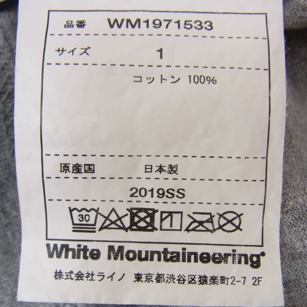 WHITE MOUNTAINEERING ホワイトマウンテニアリング 19SS WM1971533 マウンテン プリント ロンT ロングスリーブ Tシャツ グレー系 1【中古】