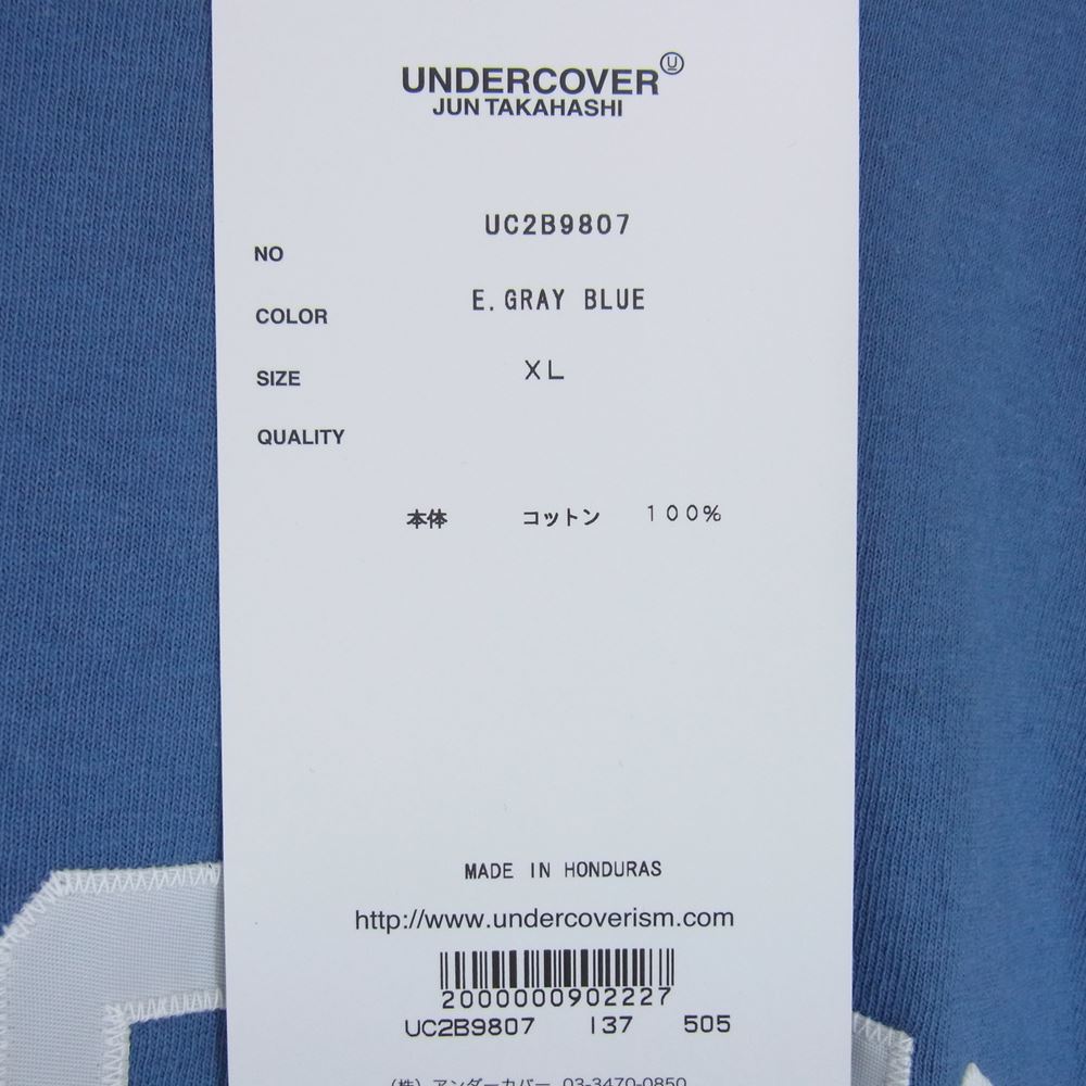 UNDERCOVER アンダーカバー 22AW UC2B9807　 PSYCHO S/S Tee サイコ プリント 半袖 Tシャツ ブルー系 XL【中古】