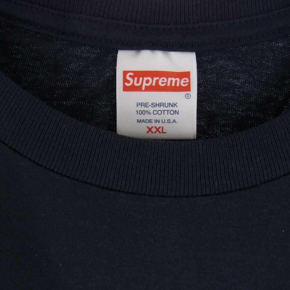 Supreme シュプリーム 22SS Handstyle Tee ハンドスタイル ロゴ プリント Tシャツ ネイビー系 XXL【中古】