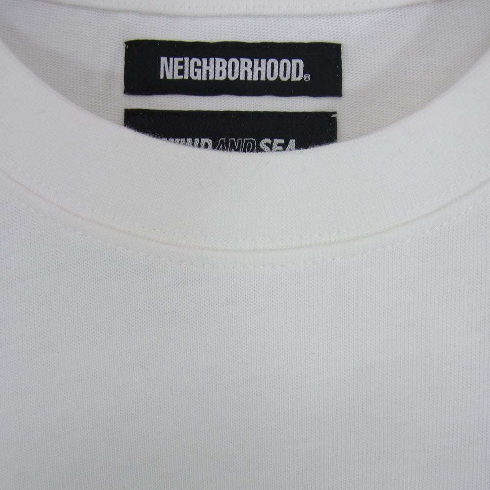 NEIGHBORHOOD ネイバーフッド 22AW 221FRWSN-STM02S × WIND AND SEA ウィンダンシー フロントロゴ プリント Tシャツ ホワイト系 XL【新古品】【未使用】【中古】