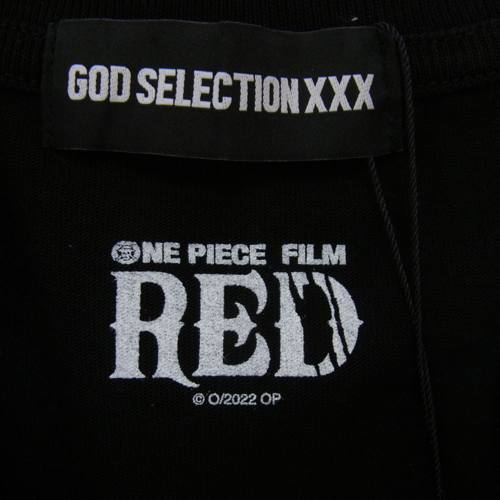 GOD SELECTION XXX ゴッドセレクション GX-S22-OPST-03 × ONE PIECE FILM RED ワンピース フィルムレッド プリント Tシャツ ブラック系 XL【新古品】【未使用】【中古】