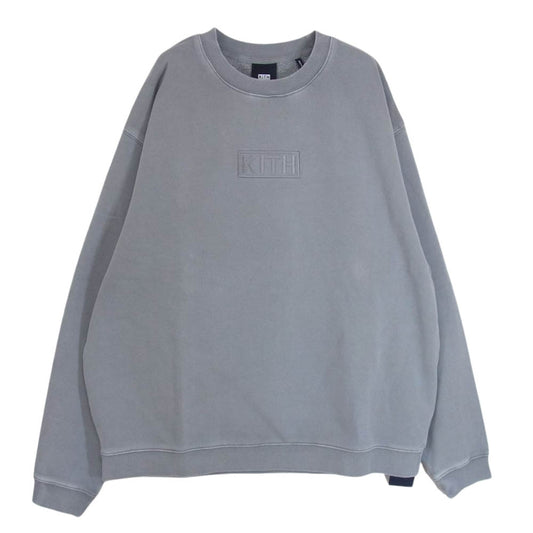 キス 22AW KHM030874-003 Cyber Monday Crewneck Sweatshirt サイバーマンデー クルーネック スウェット シャツ ボックスロゴ グレー系 XXL【中古】