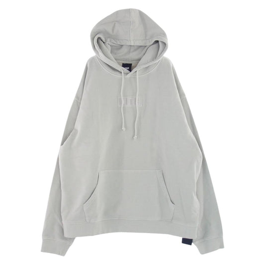 キス KHM030873-005 CYBER MONDAY HOODIE サイバーマンデー フーディー パーカー ボックスロゴ ライトグレー系 XXL【中古】