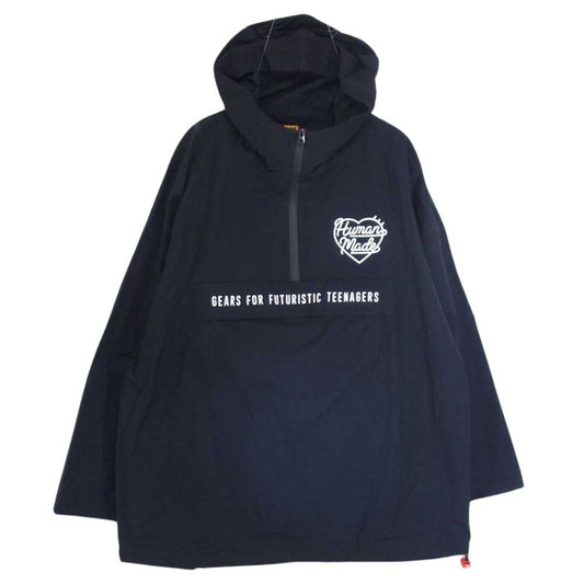 HUMAN MADE ヒューマンメイド 23SS Half Zip Anorak Jacket ハーフジップ アノラック ジャケット パーカー フーディー ブラック系 XL【中古】