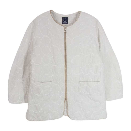 mina perhonen ミナペルホネン Ls2106 tambourine タンバリン ノーカラー フルジップ ジャケット オフホワイト系 1【中古】